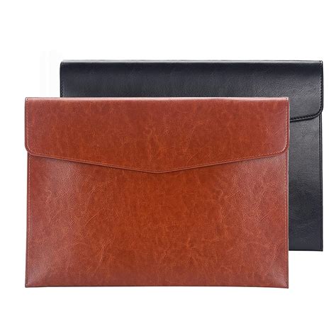 Enyuwlcm Pu Leather A File Folder Document Holder Envelope Folder Case