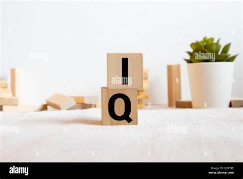 iq block  white background business concept stock photo alamy