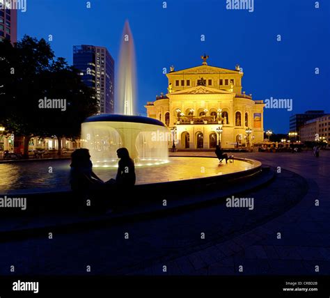 Alte Oper Frankfurt Opera House At Dusk Frankfurt Am Main Hesse