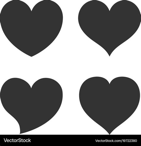 Heart shape icon sign symbol silhouette love Vector Image