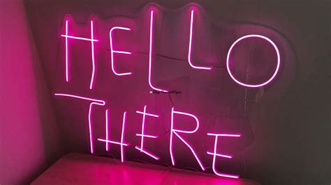 Neon Sign Hell Here Neon Light Hello There Led Sign Custom Neon Sign