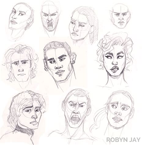 faces & expressions practise – Robyn Jay Art