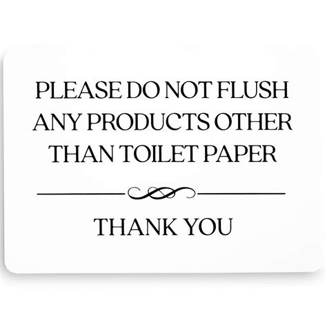 Do Not Flush Toilet Sign white Acrylic 5 X 3.5 In Flush Toilet Paper ...