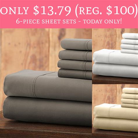 HOT Only 13 79 Regular 100 6 Piece Sheet Sets Today 11 16 Only Deal Hunting Babe