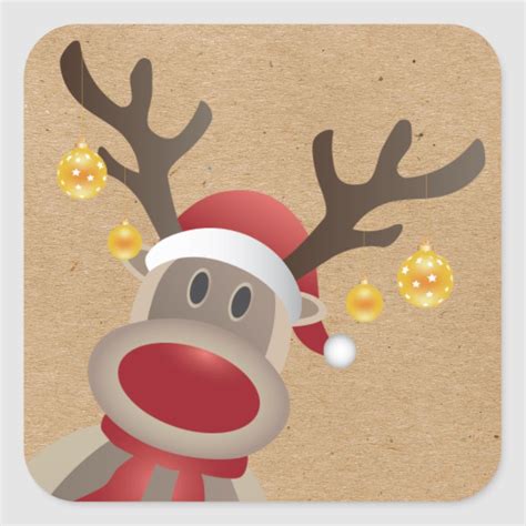 Holiday Stickers Rudolph The Red Nosed Reindeer Square Sticker