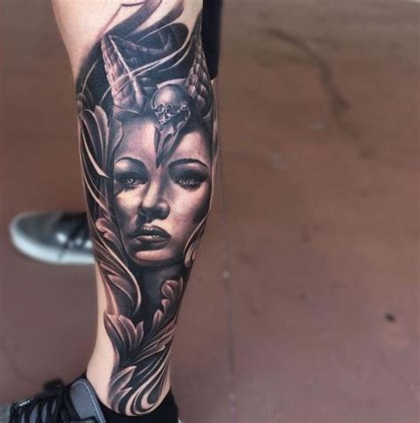 50 Very Best Portrait Tattoos On Leg Tattoo Designs TattoosBag