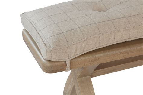 Hatton 2m Bench Cushion Only Natural Check Blackbridge Furnishings