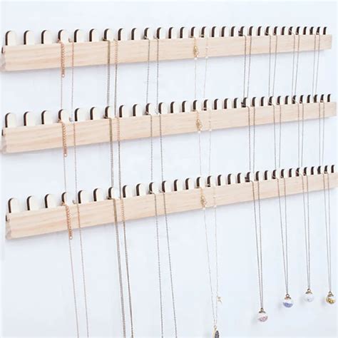 Pr Sentoir Bijoux En Bois Naturel Support De Rangement Pour Colliers