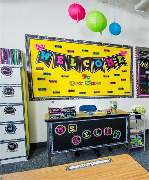 The Chalkboard Brights Classroom Collection Combines The Classic Chalk Look With Vibrant Colors