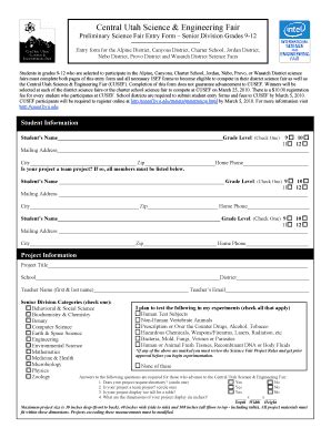 Fillable Online Provo 2010 Senior Registration Form Fax Email Print