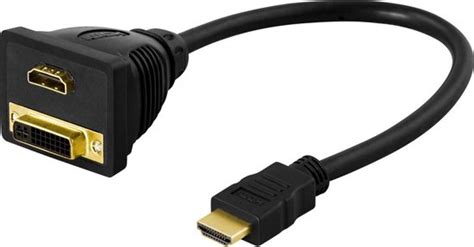 DELTACO HDMI 16 HDMI Naar DVI 24 1 En HDMI Vrouwelijk Verguld