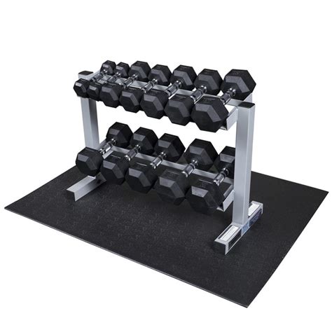 Epic Fitness Pound Hex Dumbbell Set With Heavy Duty A Frame Rack