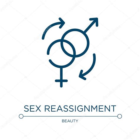 Icono De Reasignación De Sexo Ilustración Lineal Vectorial De La Colección De Cirugía Plástica