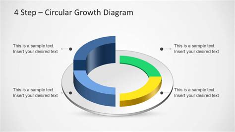 4 Step Circular Growth diagram다이어그램 for 무료ppt템플릿