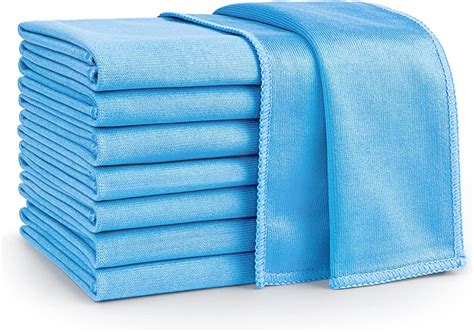 Aidea Microfiber Glass Cleaning Cloths 8pk Lint Free Streak Free Quickly Clean Windows Glass