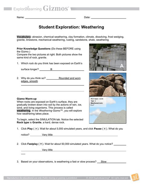 Weathering Gizmo Answer Key Pdf Athens Mutual Student Corner