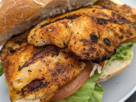 Grilled Blackened Fish Sandwich - What's Smoking