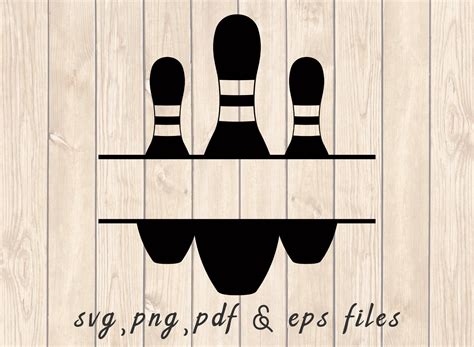 Bowling Pin Split Name Frame Svg Png Pdf Craft Cutting File Etsy