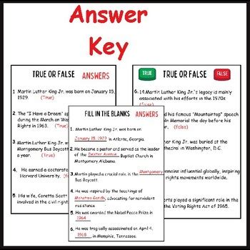 Martin Luther King Jr Reading Comprehension Paired Passages Close Reading