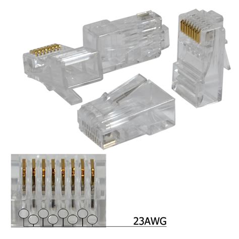 100 Pieces Rj45 8p8c Cat6 Modular Plug Ethernet Gold Plated Network Connector Ebay