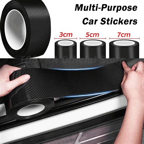 Nano Carbon Fiber Car Sticker DIY Paste Protection Strip Auto Door Sill