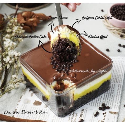 Jual Durian Dessert Box Bittersweet By Najla Ready Stock Shopee