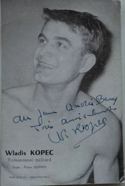 RARE PHOTOGRAPHIE BOXEUR Français Wladis Kopec Dédicace originale EUR 8