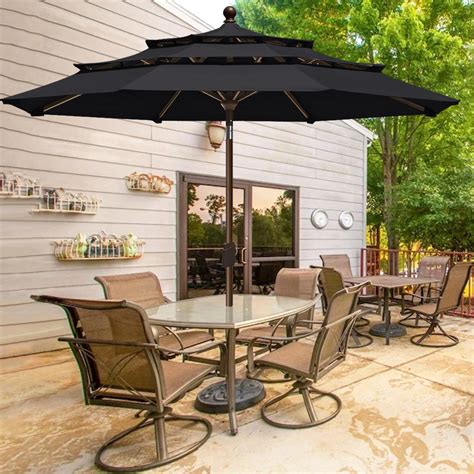 Elite 9Ft Big Outside Triple Tier Market Umbrella, Patio Table Umbrella ...