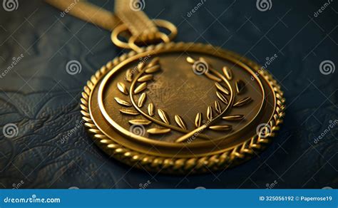 An Elegant Gold Medal is a Symbol of Achievement Stock Photo - Image of certificate, emblem ...