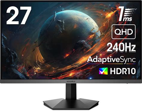 KOORUI 27 Pollici Gaming Monitor 240 Hz QHD 2560 X 1440p 1 Ms HDR10