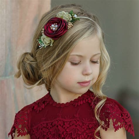 Burgundy Flower Girl Dress Red Lace Flower Girl Dress Tulle Etsy