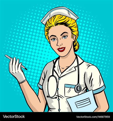 Nurse Pop Art Style Royalty Free Vector Image VectorStock