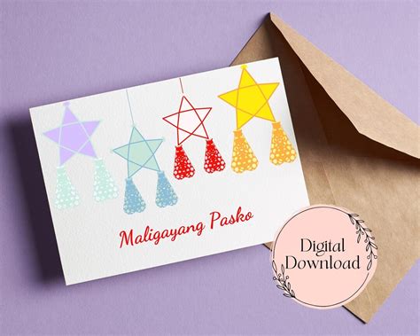 Maligayang Pasko Printable Card Filipino Christmas Cards Filipino