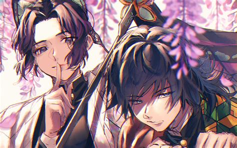 Kochou Shinobu Tomioka Giyuu Spring Demon Hunter Kimono Kimetsu No