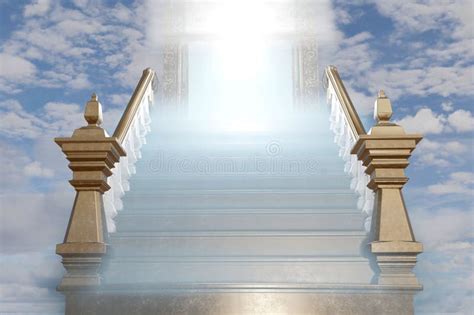 Heaven S Door Stairs To Heaven 3d Render Illustration Stock