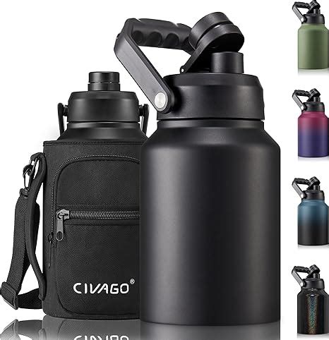 Amazon Civago Half Gallon Insulated Water Bottle Jug Oz