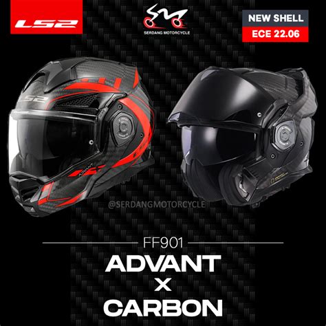 Ls Ff Advant X Carbon Modular Helmet Full Face Future Solid Sirim