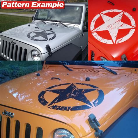 20 Star Hood Decal Sticker Compatible With Jeep Wrangler Freedom Edition Matte White Buy