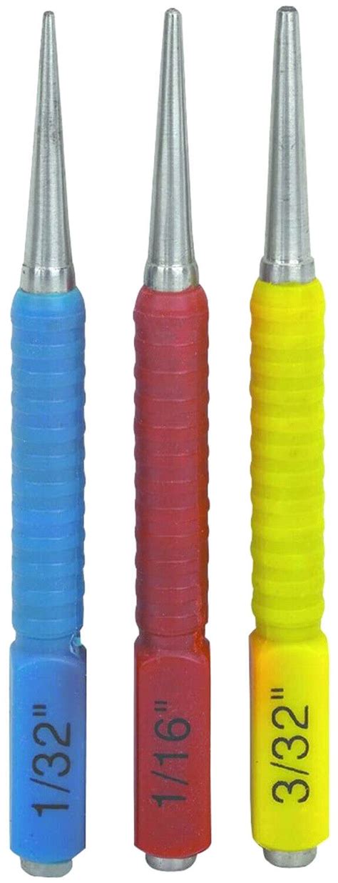 Nail Punch Set 3 Pc Color Coded 132 116 332 Carpentry Tools New I Ebay