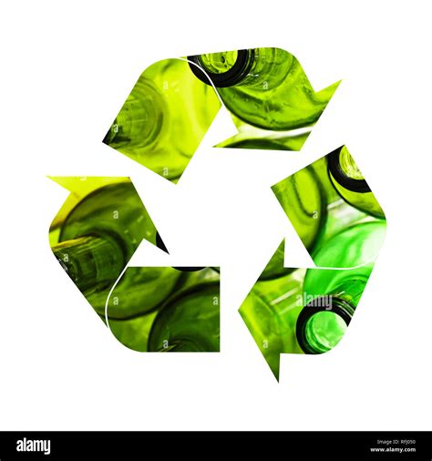 Illustration du symbole de recyclage de bouteilles en verre vert isolé