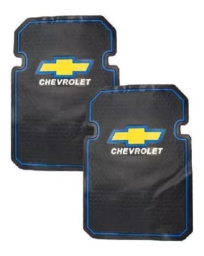 Tapete De Hule Chevrolet Contorno Azul Logo Amarillo Pzas Env O Gratis