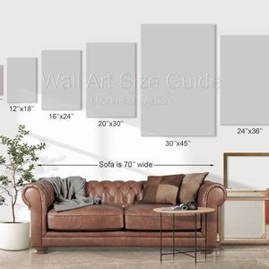 Portrait Canvas Print Size Guide Mockup, Canvas Size Guide Mockup, Wall ...