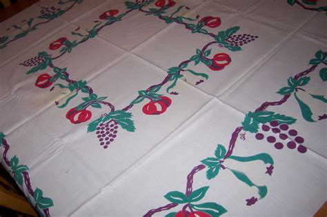 Vintage Fruit Tablecloth For Sewing Or Use Etsy