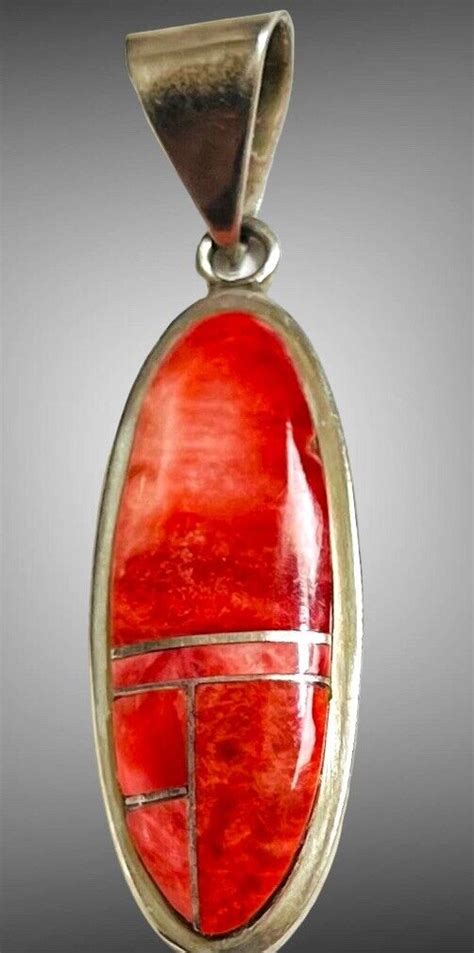 Navajo Signed H Smith Sterling Silver Spiny Oyster Ch Gem