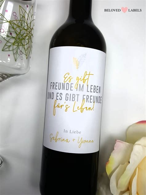 Personalisiertes Wein Flaschen Etikett Freunde Geschenk Hochzeit