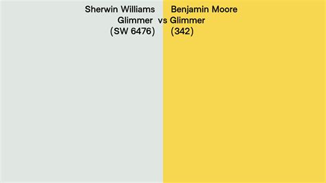 Sherwin Williams Glimmer SW 6476 Vs Benjamin Moore Glimmer 342 Side