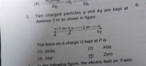 20 6 Two Charged Particles Q And 4q Are Kept Distance 3 M As Shown In