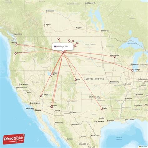 Direct flights from Billings - 16 destinations - BIL, USA ...