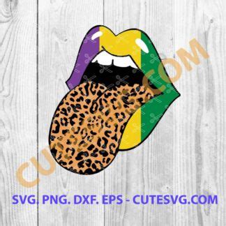 Leopard Mardi Gras Lips Svg Mardi Gras Lips Clipart Mardi Gras Svg