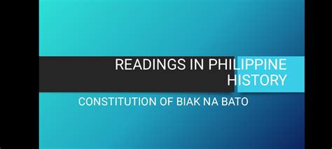 Constitution Of Biak Na Bato Readings In Philippine History Constitution Of Biak Na Bato